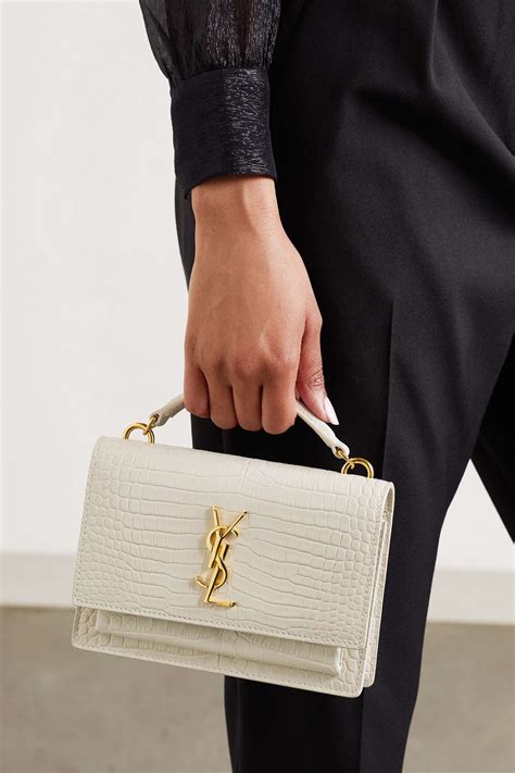 ysl white crocodile bag|SAINT LAURENT Sunset small croc.